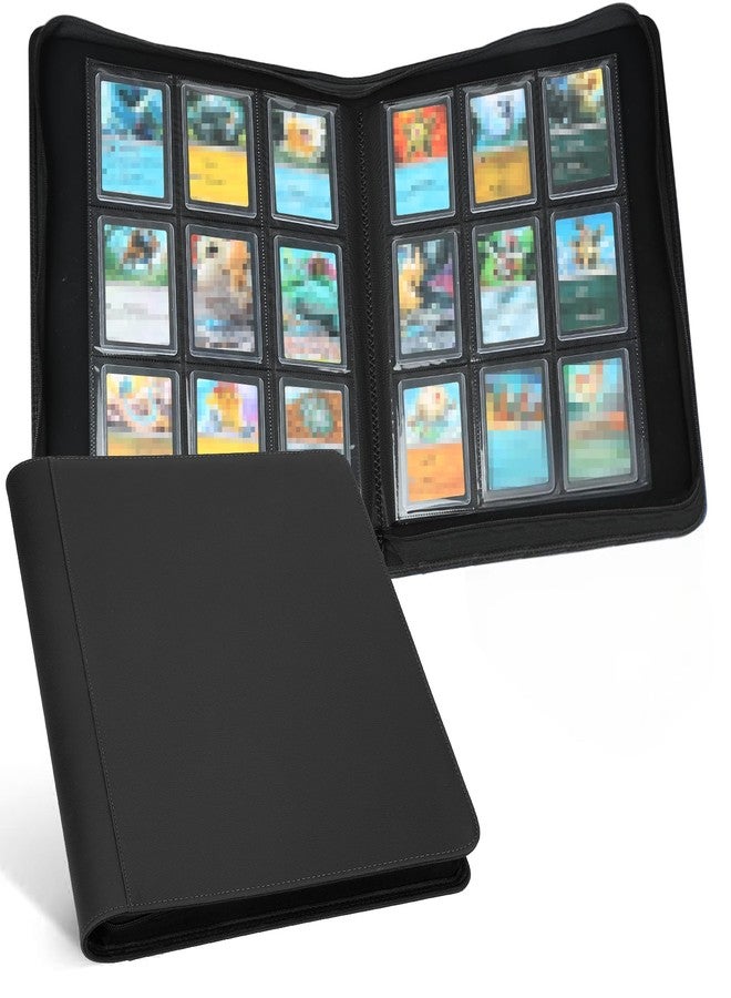 GERMUN Toploader Binder, Holds 288 Toploaders, 9 Pocket Top Loader Binders for 3 x 4'' Toploaders, Double-Sided Pocket Toploader Binders for TCG, MTG, Toploader Card Binder - Black - Image 1